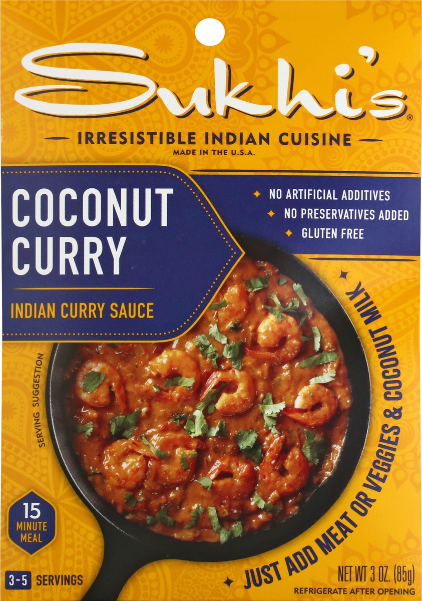 slide 2 of 9, Sukhi's Mild Coconut Curry Indian Curry Sauce 3 oz, 3 oz