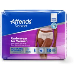 Attends Discreet Women's Incontinence & Postpartum Underwear - Large