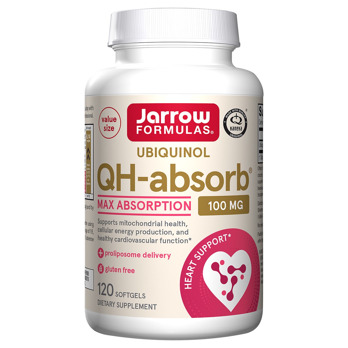 slide 1 of 4, Jarrow Formulas QH-Absorb 100 mg Max Absorption - CoQ10 Ubiquinol - Up to 120 Servings (Softgels) - Supports Mitochondrial Health, Cellular Energy Production & Healthy Cardiovascular Function, 120 ct