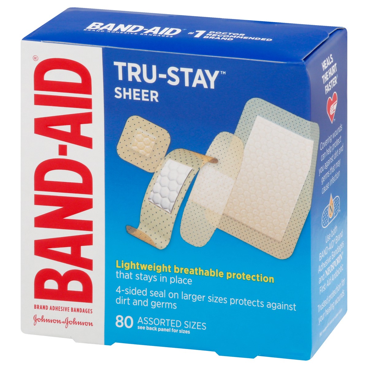 slide 3 of 9, BAND-AID Sheer Strips Assorted Sizes Adhesive Bandages, 