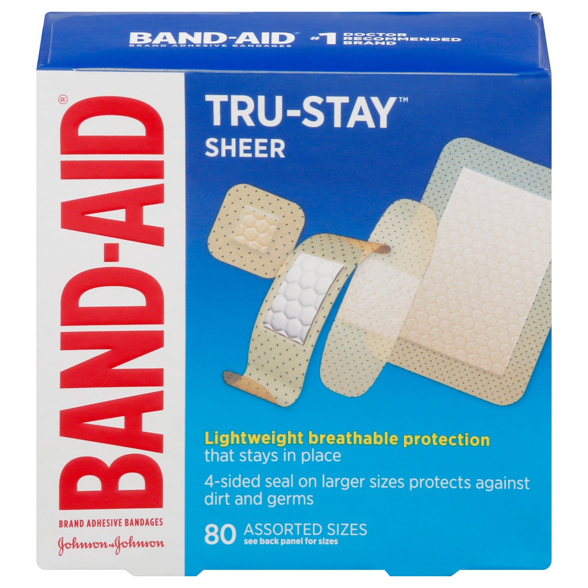 slide 1 of 9, BAND-AID Sheer Strips Assorted Sizes Adhesive Bandages, 