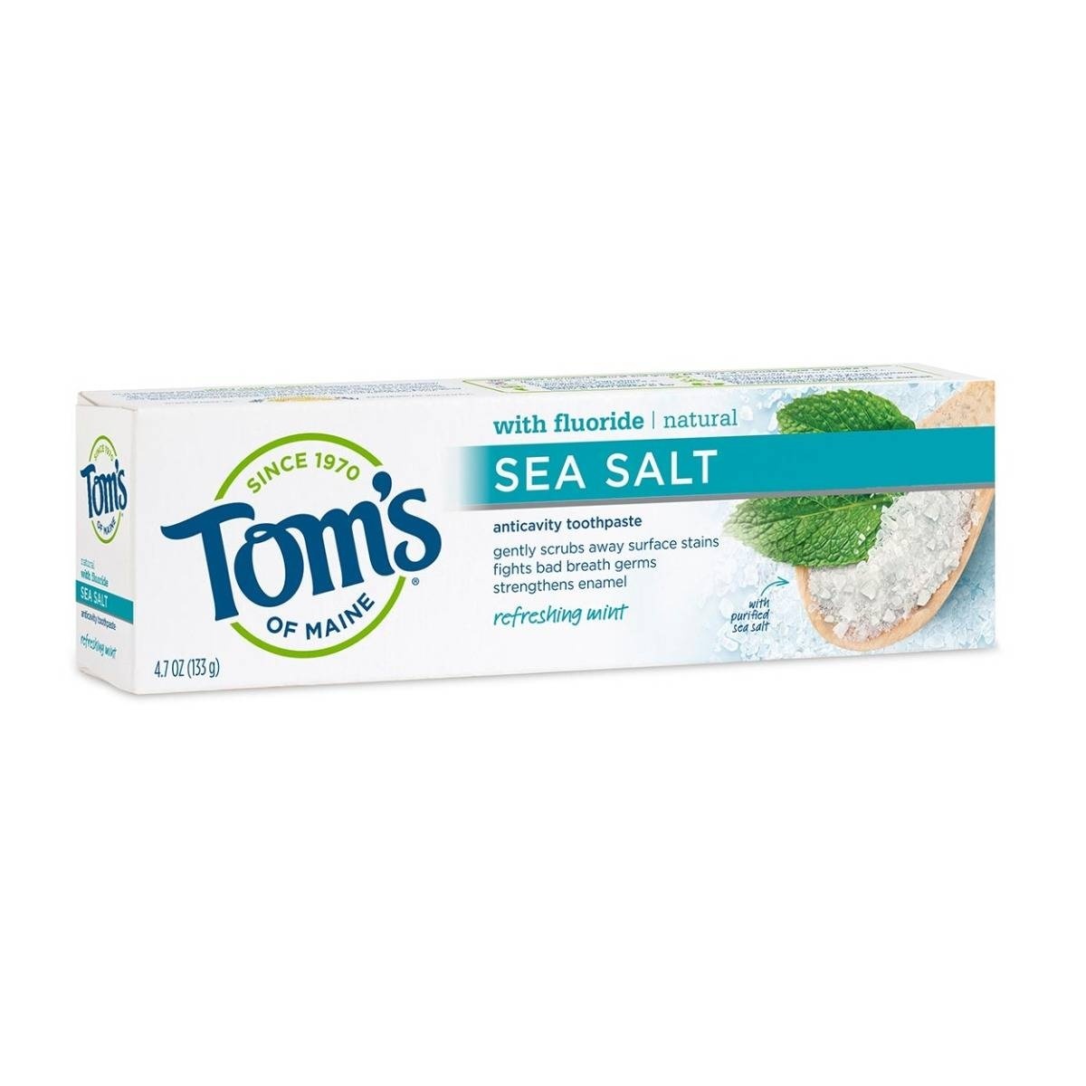 slide 1 of 2, Tom's of Maine Sea Salt Toothpaste with Flouride, 4.7 oz