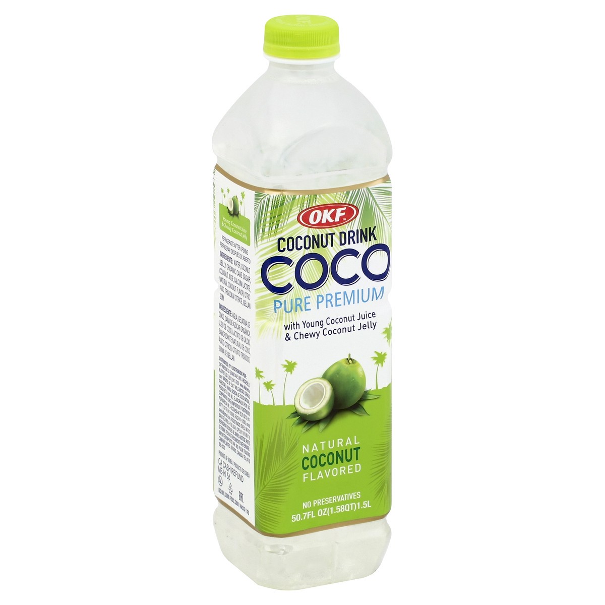 slide 5 of 5, OKF Coco Pure Premium Coconut Drink, 50.7 Fl. Oz., 1 ct