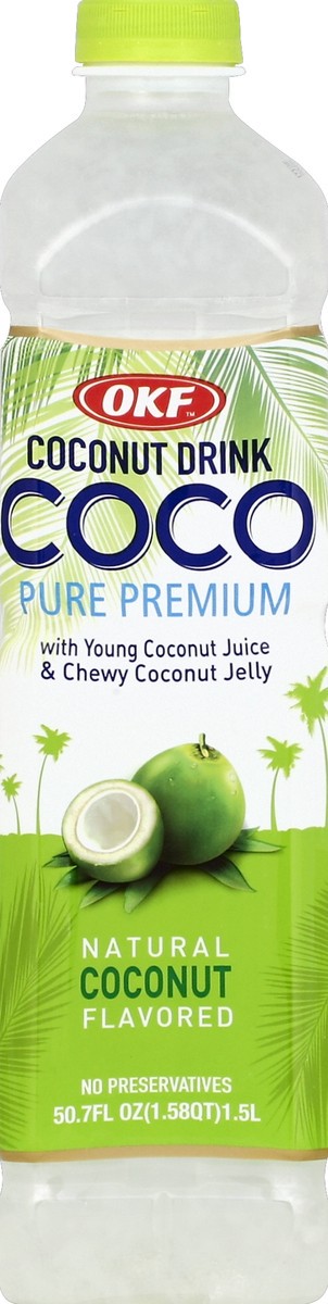 slide 1 of 5, OKF Coco Pure Premium Coconut Drink, 50.7 Fl. Oz., 1 ct