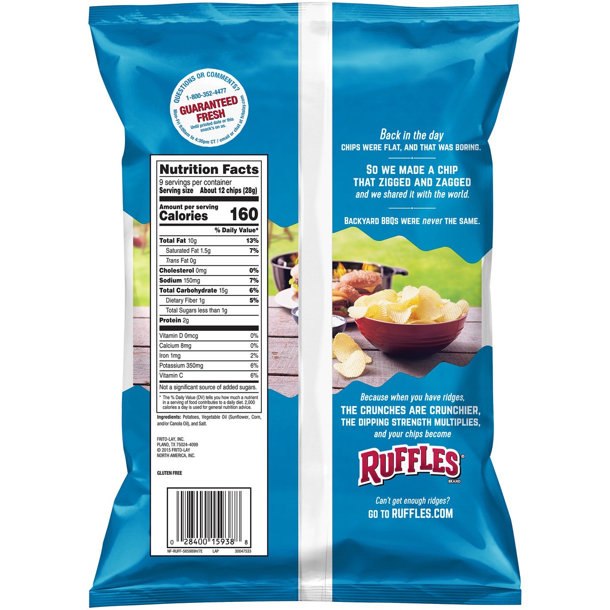 slide 5 of 9, Ruffles Potato Chips, 9 oz
