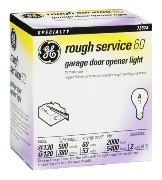 slide 1 of 1, GE Rough Service 6 Watt Garage Door Opener Light Bulbs, 2 ct