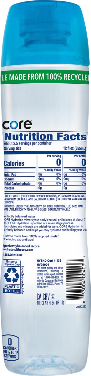 slide 6 of 7, Core Hydration Perfectly Balanced Water, 30.4 fl oz bottle, 30.4 fl oz