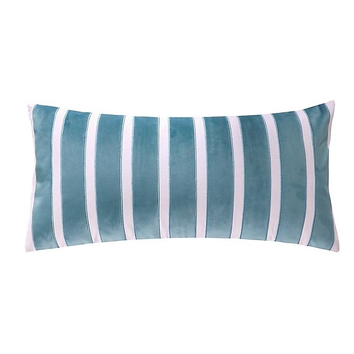 slide 1 of 3, Levtex Home Lara Spa Velvet Stripe Oblong Throw Pillow - Teal, 1 ct