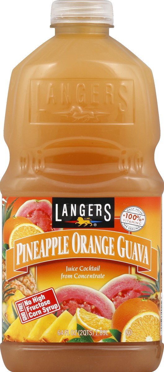 slide 5 of 5, Langers Pineapple Orange Guava Juice Cocktail 64 fl oz, 64 fl oz