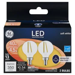 GE 4.5 Watts Soft White Decorative LED Light Bulbs 2 Pack