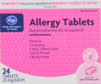 slide 1 of 1, Kroger Diphedryl Allergy Symptom Relief Tablets, 24 ct