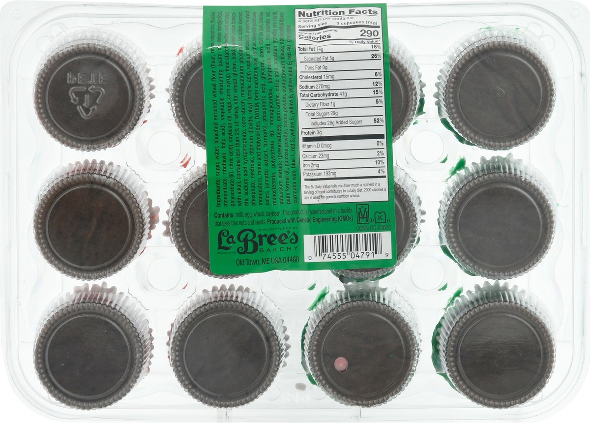 slide 7 of 16, LaBree's Bakery Mini Chocolate Cupcakes with Sprinkles 10.5 oz, 10.5 oz
