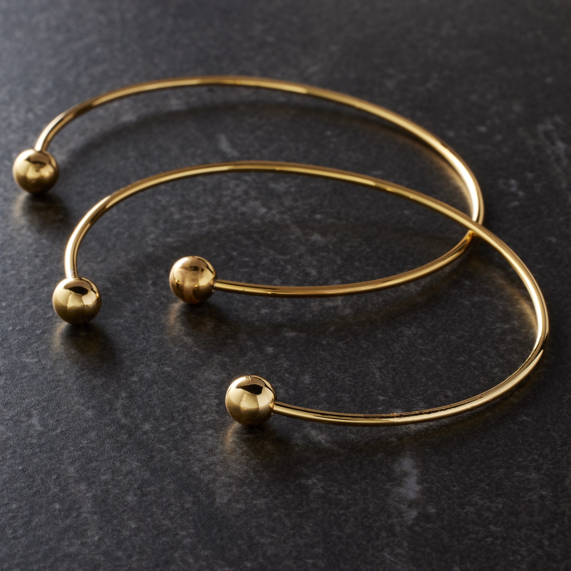 slide 2 of 3, 65mm Gold Charm Bangles, 2ct. By Bead Landing, 65mm