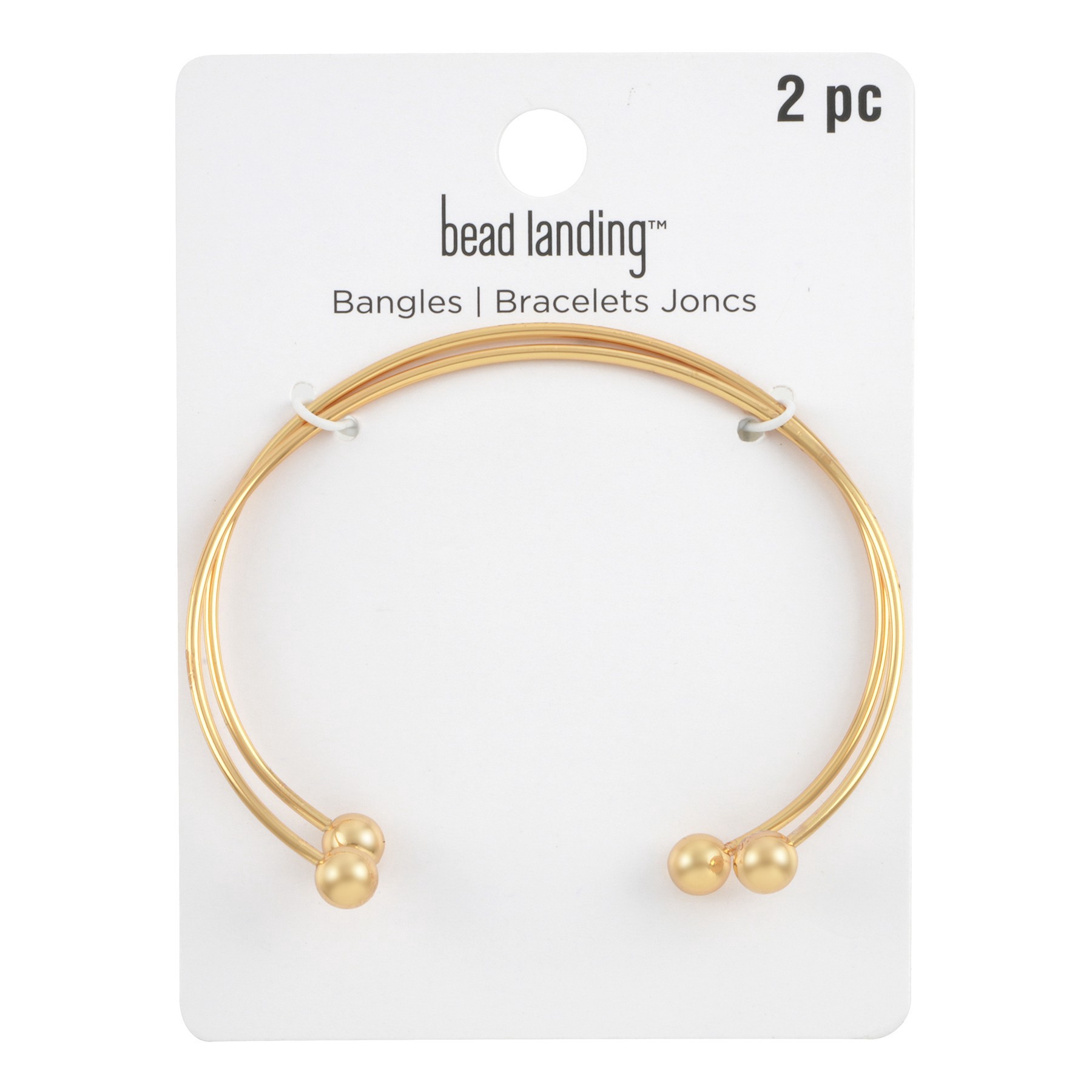 slide 3 of 3, 65mm Gold Charm Bangles, 2ct. By Bead Landing, 65mm