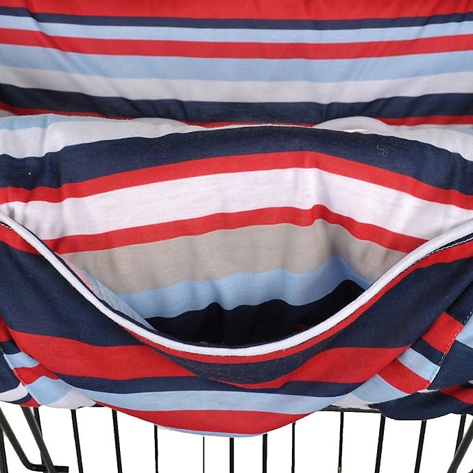 slide 4 of 4, Balboa Baby Shopping Cart and High Chair Cover - Navy/Red Stripe, 1 ct