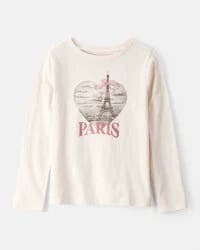 Oshkosh Girls Paris Long-Sleeve Graphic Tee - Ivory Ivory XS