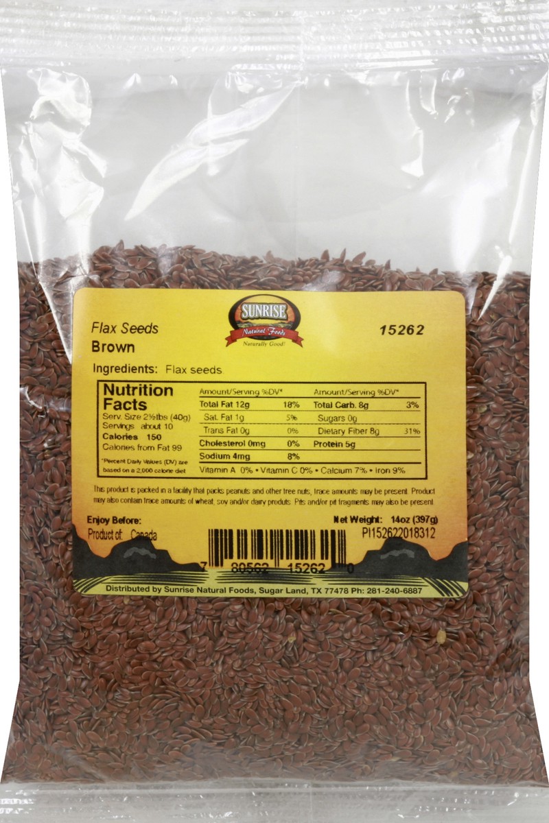 slide 5 of 5, Sunrise Natural Foods Flax Seeds 14 oz, 14 oz