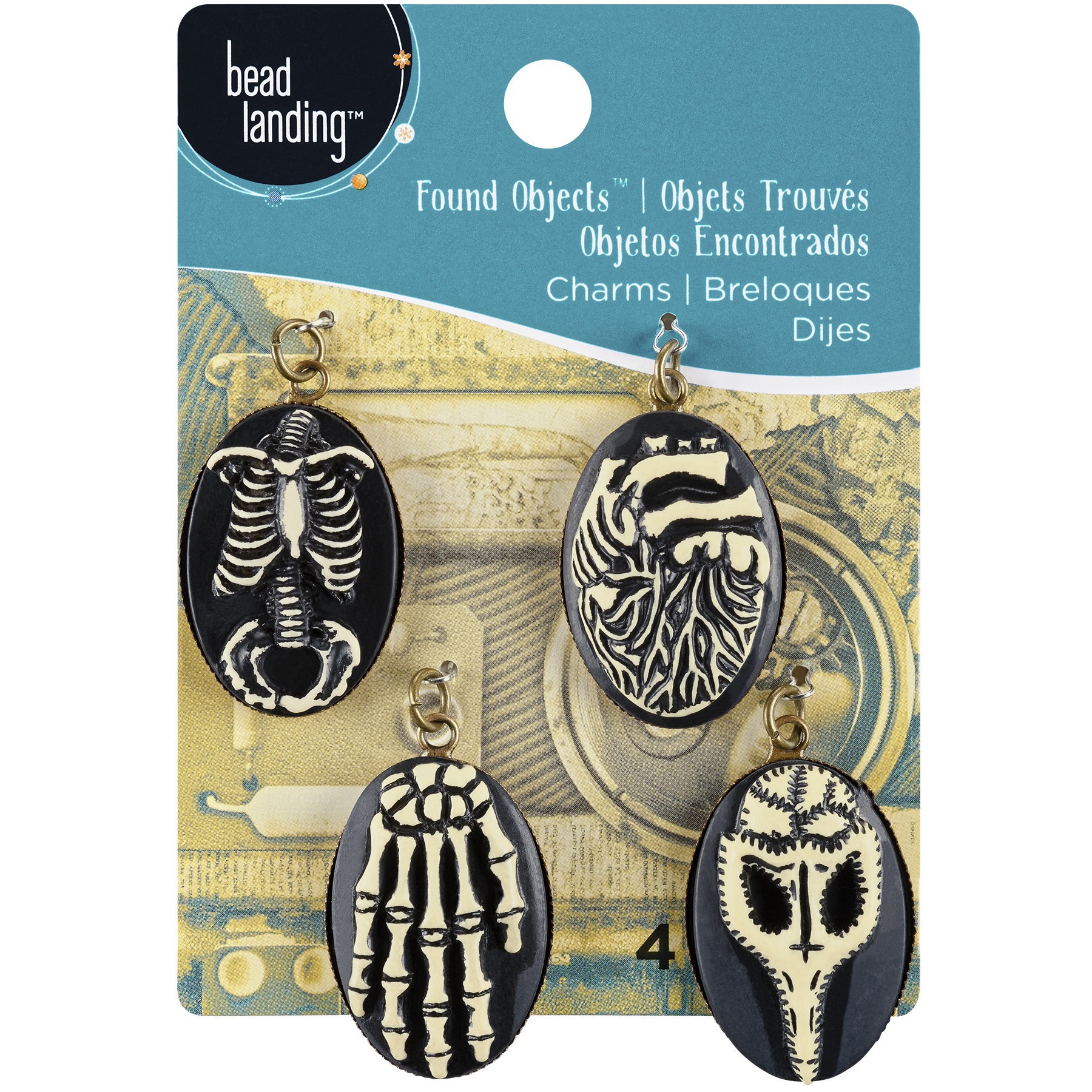 slide 2 of 3, Found Objects Anatomy Resin Charms By Bead Landing, 29 mm