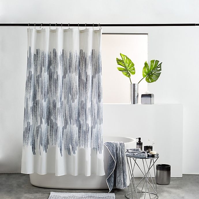 slide 1 of 1, DKNY Brushstroke Ombre Shower Curtain - Indigo, 1 ct