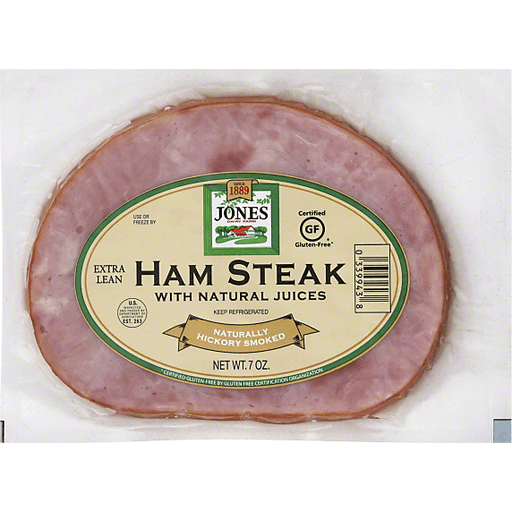 slide 1 of 6, Jones Dairy Farm Naturally Hickory Smoked Extra Lean Ham Steak, 7 oz