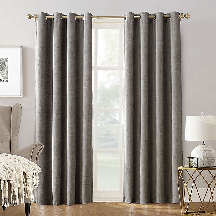 slide 1 of 1, Sun Zero Manor Theater Grade Extreme 100% Blackout Grommet Curtain Panel - Gray, 95 in