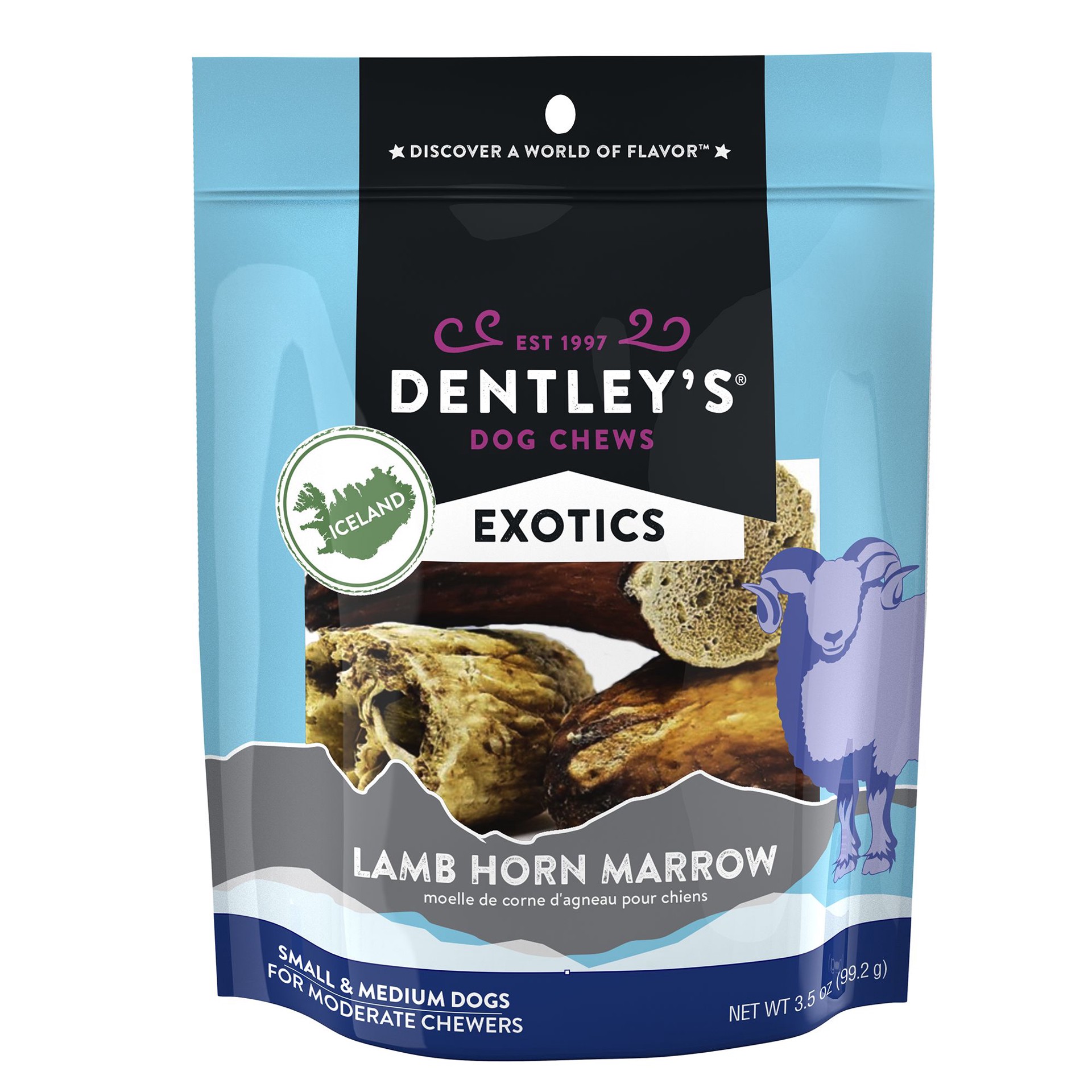 slide 1 of 1, Dentley's Exotics Lamb Marrow Dog Chew - 3.5 Oz., 3.5 oz