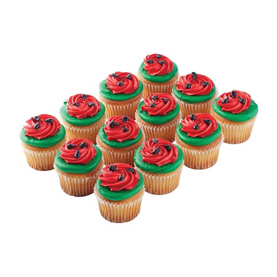 slide 1 of 1, H-E-B Watermelon White Cupcakes, 12 ct