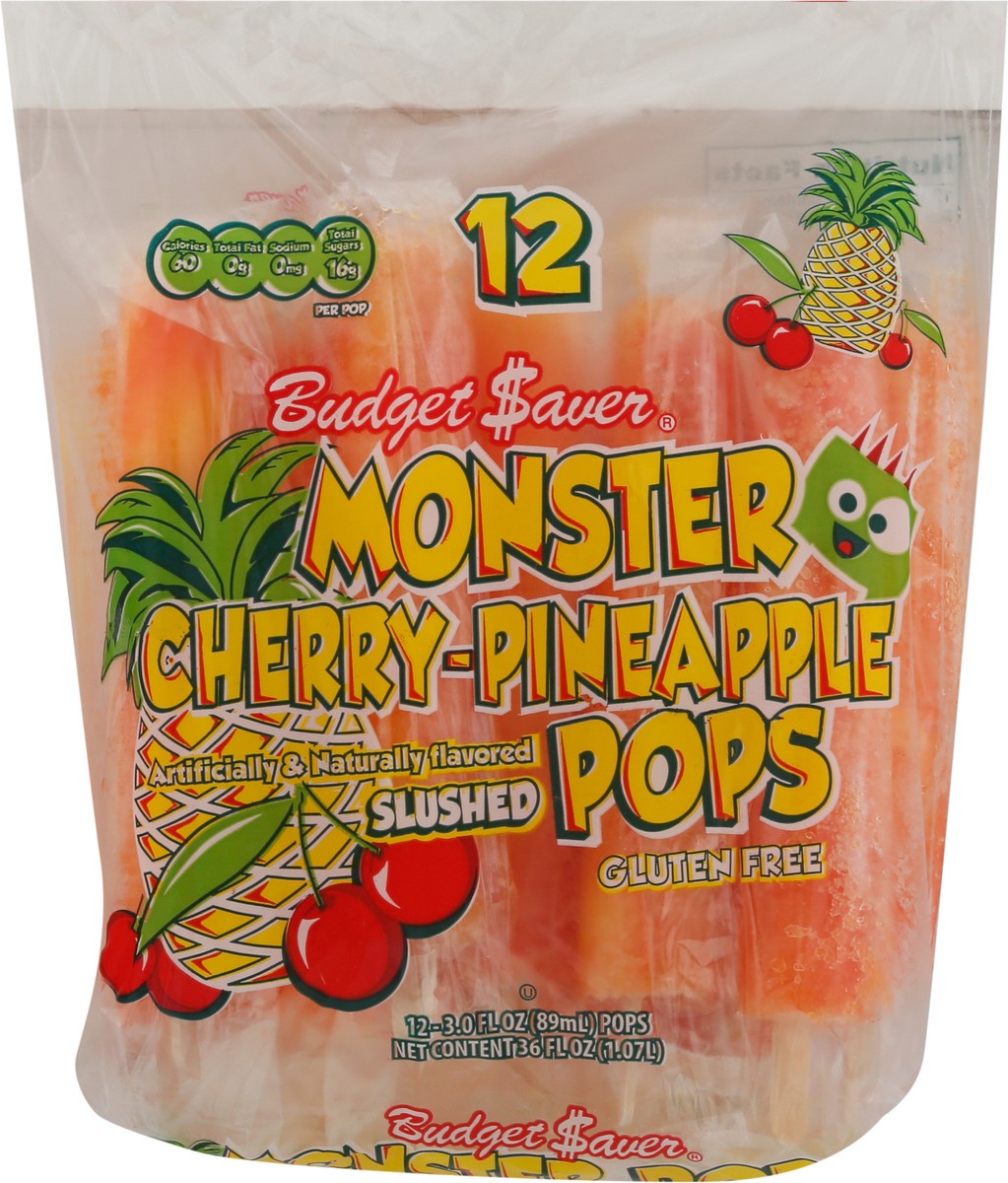 slide 6 of 9, Budget Saver Monster Pop Cherry Pineapple, 12 ct