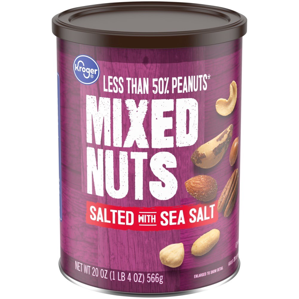 slide 2 of 3, Kroger Salted With Sea Salt Mixed Nuts, 20 oz