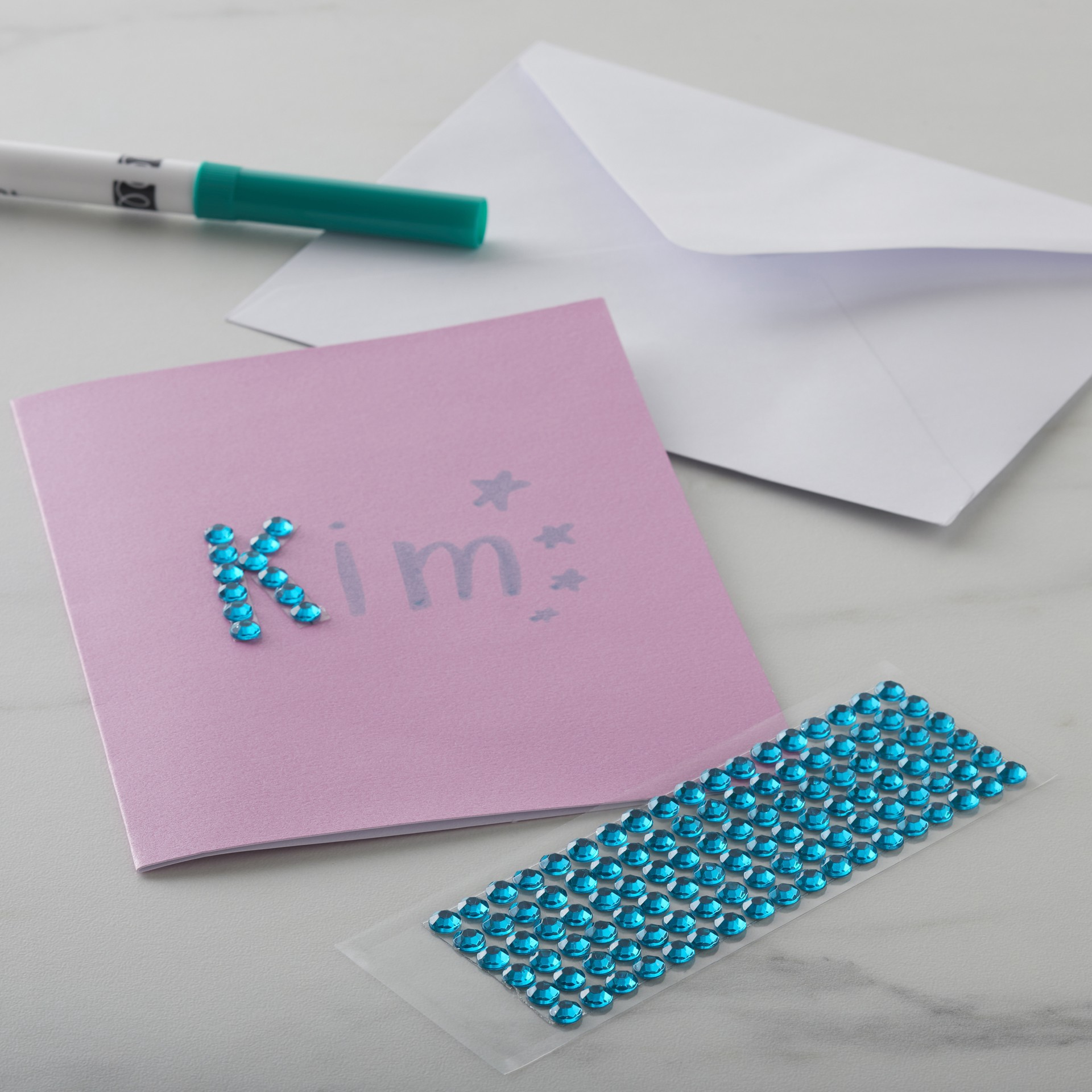 slide 5 of 5, Teal Bling Sticker By Recollections, 2 in x 8 in