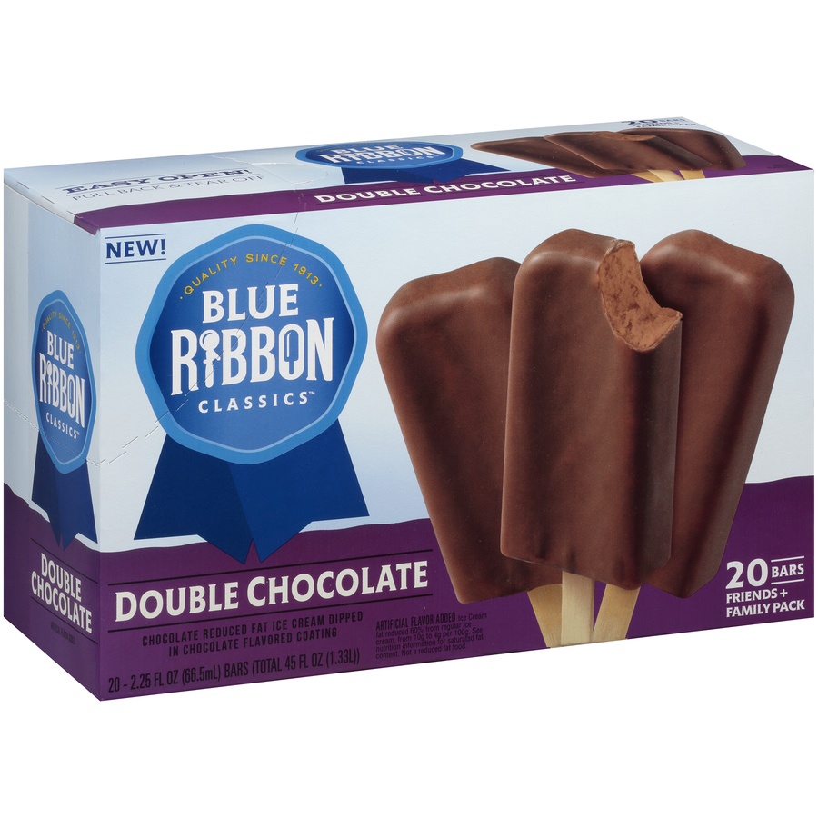 slide 3 of 9, Blue Ribbon Classics - Double Chocolate Ice Cream Bars, 20 ct; 2.25 fl oz