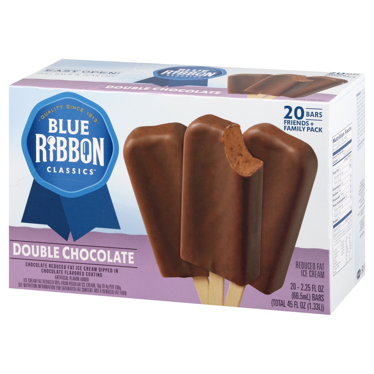 slide 9 of 9, Blue Ribbon Friends + Family Pack Reduced Fat Double Chocolate Ice Cream 20 ea, 20 ct