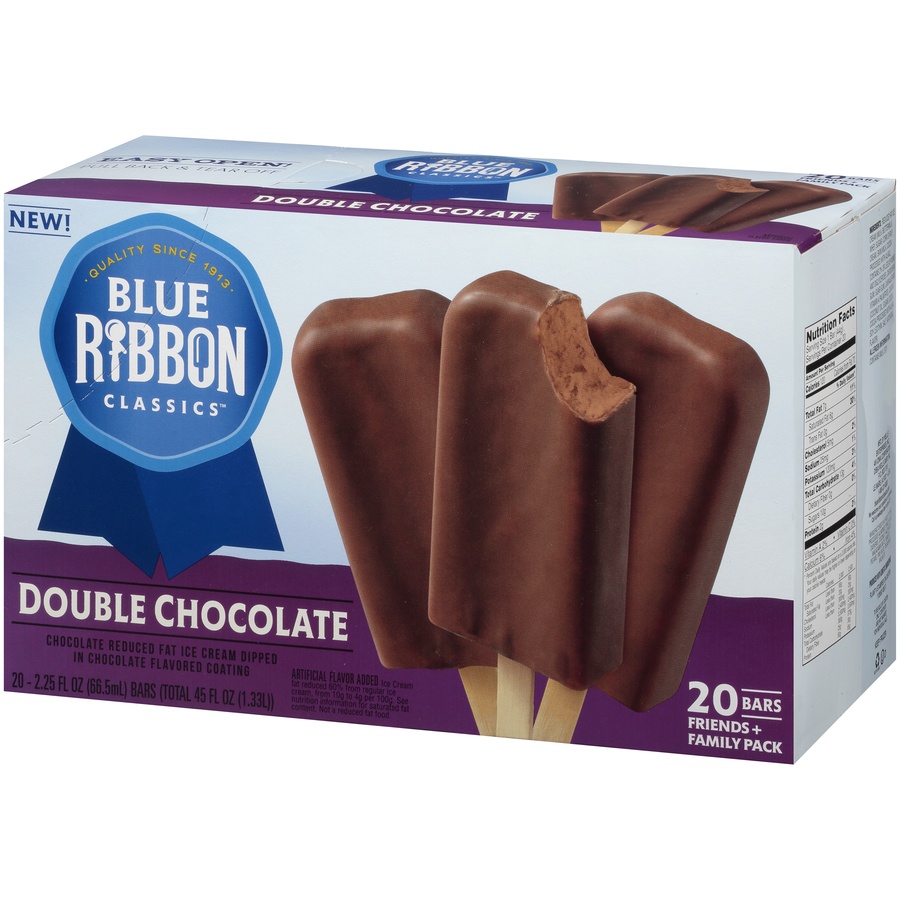 slide 4 of 9, Blue Ribbon Classics - Double Chocolate Ice Cream Bars, 20 ct; 2.25 fl oz