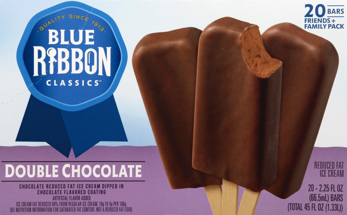 slide 4 of 9, Blue Ribbon Friends + Family Pack Reduced Fat Double Chocolate Ice Cream 20 ea, 20 ct