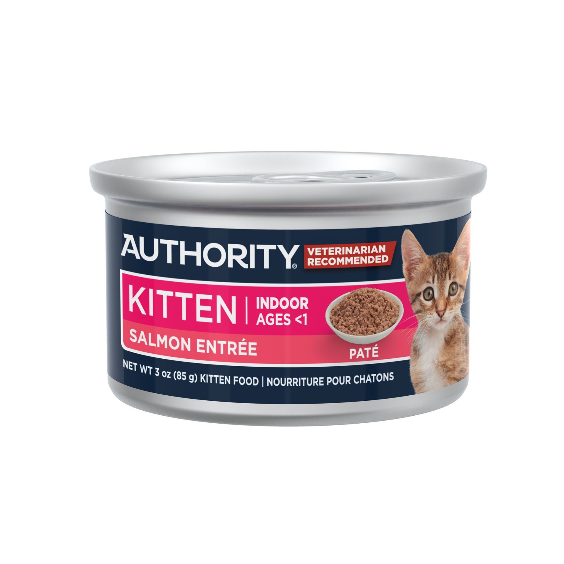 slide 1 of 1, Authority® Everyday Health Indoor Kitten Cat Wet Food - 3 Oz, Pate, With-Grain, 3 oz