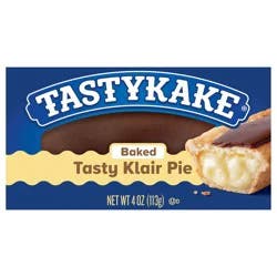 Tastykake Baked Tasty-Klair Pie, Individually Wrapped Chocolate Éclair Flavored Snack Pie, 4 oz