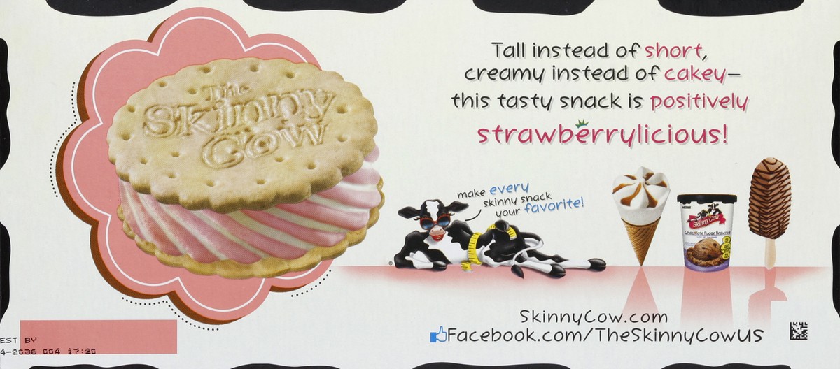 slide 6 of 6, Skinny Cow Strawberry Shortcake Low Fat Ice Cream Sandwiches, 6 ct; 4 oz