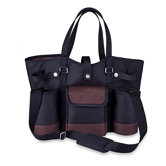 slide 1 of 5, Picnic Time Wine Country Tote - Black, 1 ct