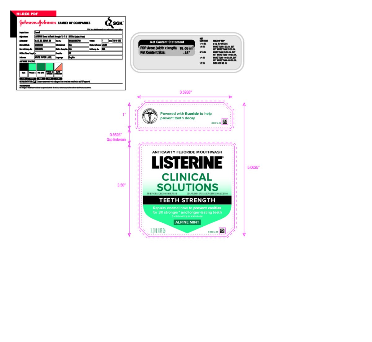 slide 12 of 13, Listerine Enamel Strength Anticavity Fluoride Mint Mouthwash, 1 L, 33.8 fl oz