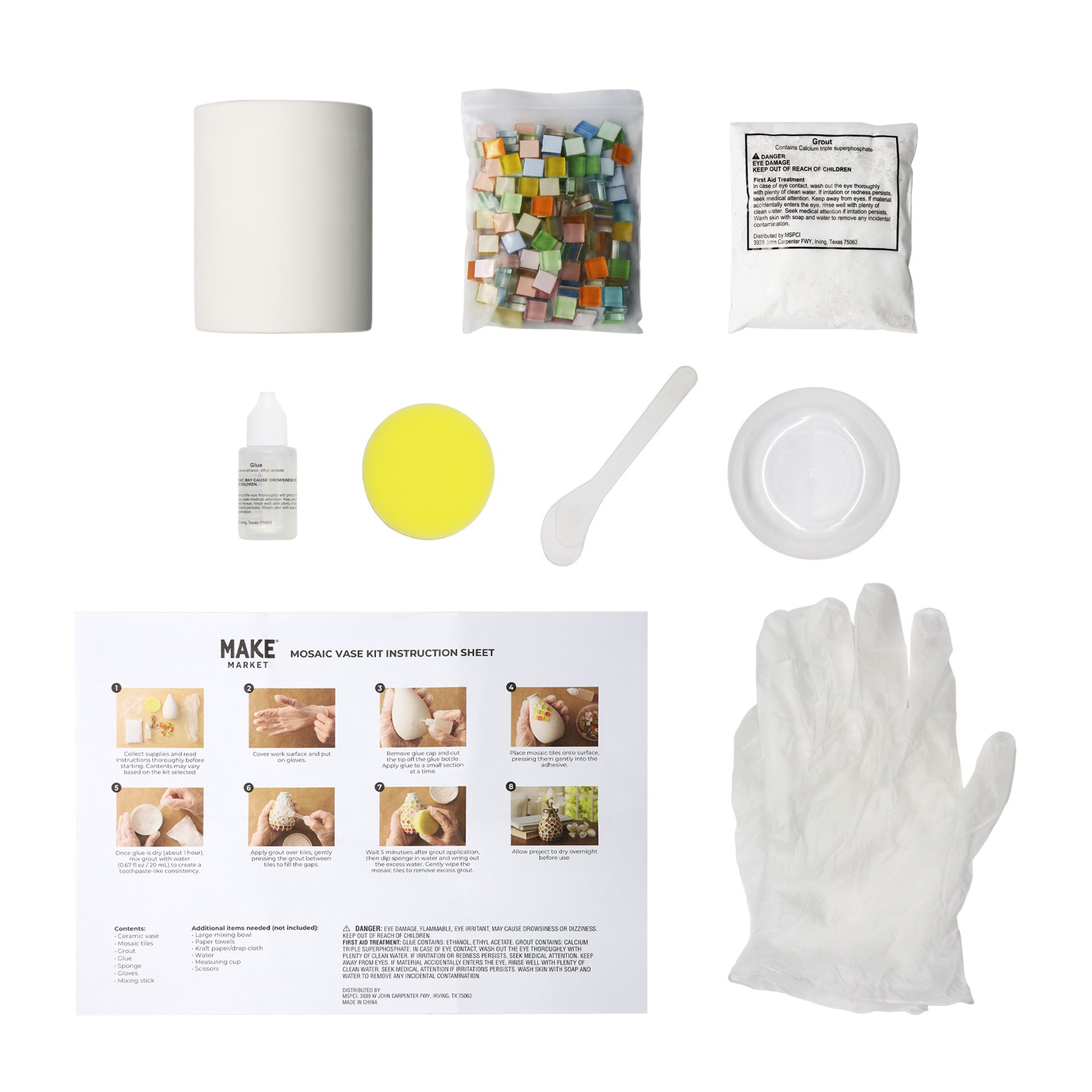 slide 2 of 4, 4" Pastel Rainbow Mosaic Vase Kit By Make Market, 4 in