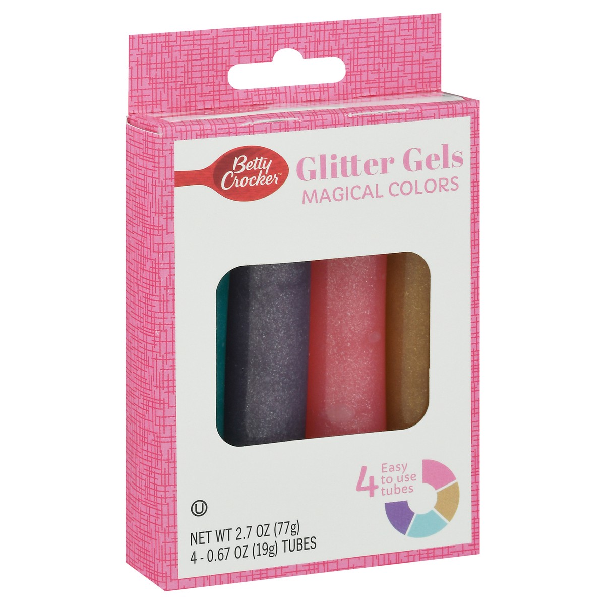 slide 7 of 9, Betty Crocker Magical Colors Glitter Gels 4 - 0.67 oz Tubes, 2.7 oz