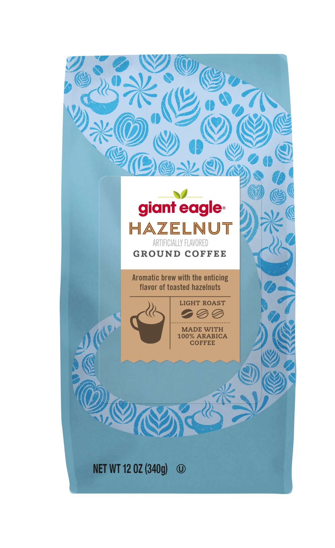 slide 1 of 1, Giant Eagle Hazelnut Ground Coffee, Light Roast - 12 oz, 12 oz