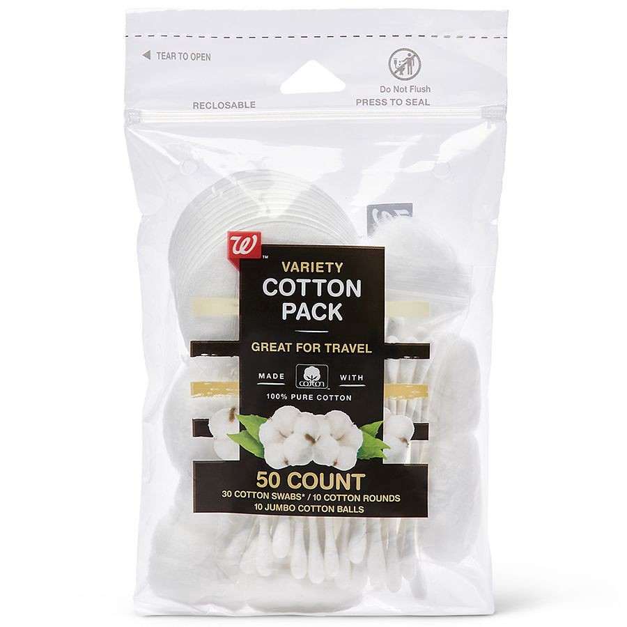slide 1 of 2, Walgreens Variety Cotton Pack, Perfect For Travel, 50 ct