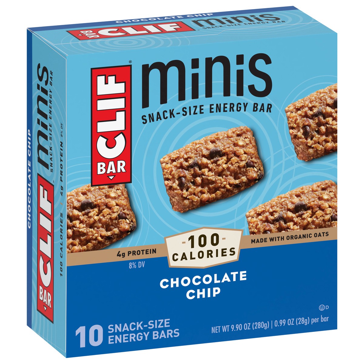 slide 2 of 9, CLIF BAR Minis - Chocolate Chip - Made with Organic Oats - 4g Protein - Non-GMO - Plant Based - Snack-Size Energy Bars - 0.99 oz. (10 Pack), 9.9 oz