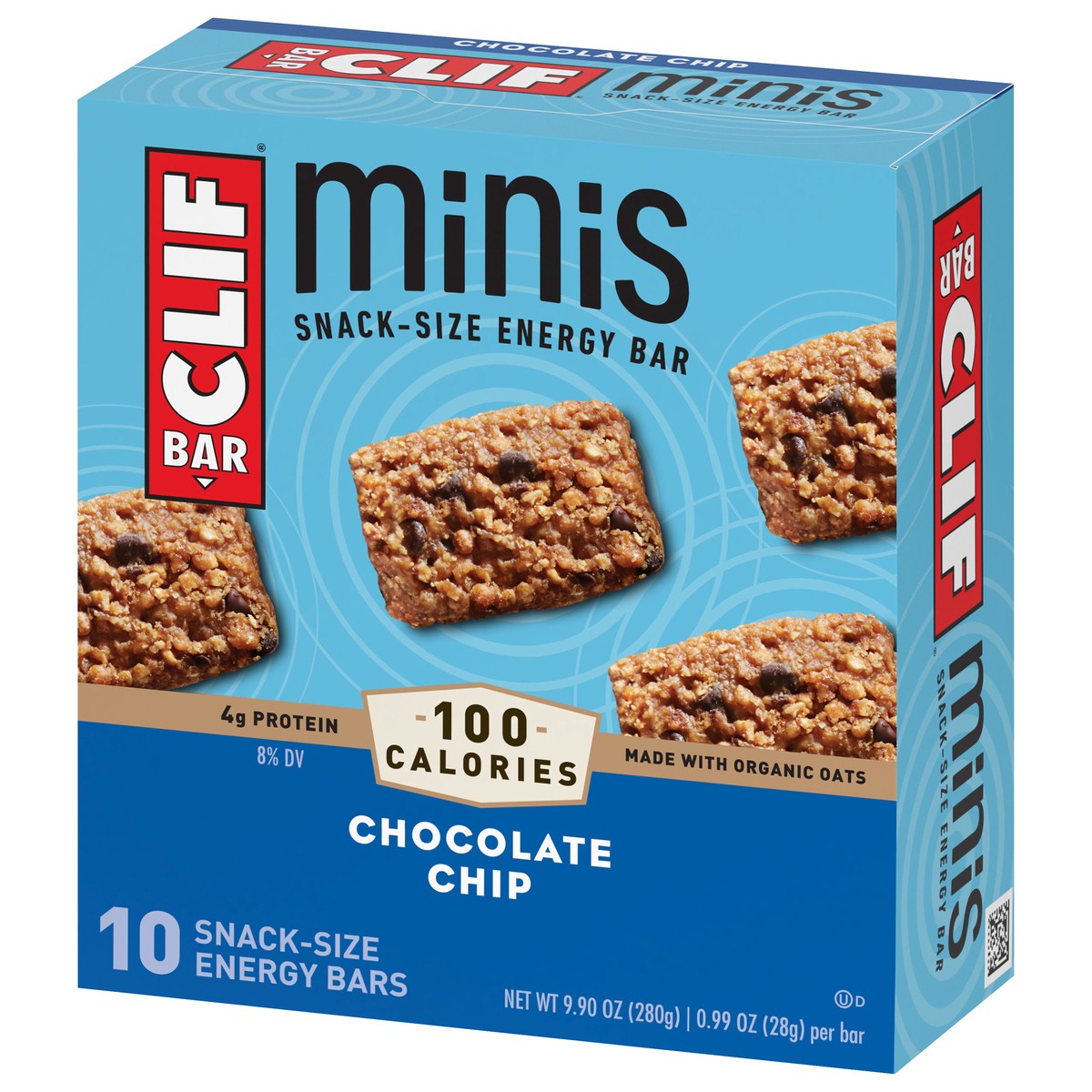 slide 9 of 9, CLIF BAR Minis - Chocolate Chip - Made with Organic Oats - 4g Protein - Non-GMO - Plant Based - Snack-Size Energy Bars - 0.99 oz. (10 Pack), 9.9 oz