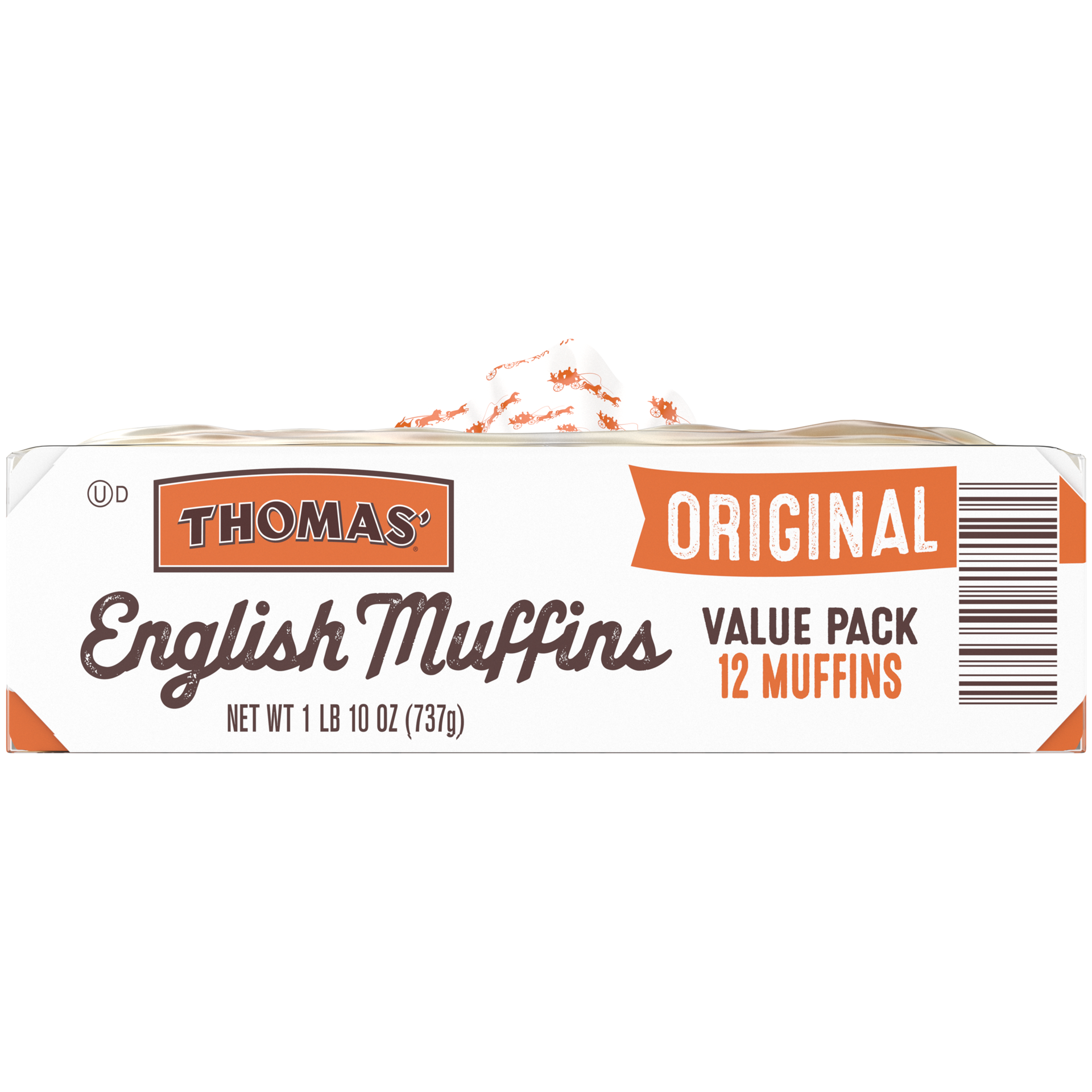 slide 5 of 5, Thomas' Original Nooks & Crannies English Muffins, Plain, 12 count, 26 oz, 24 oz