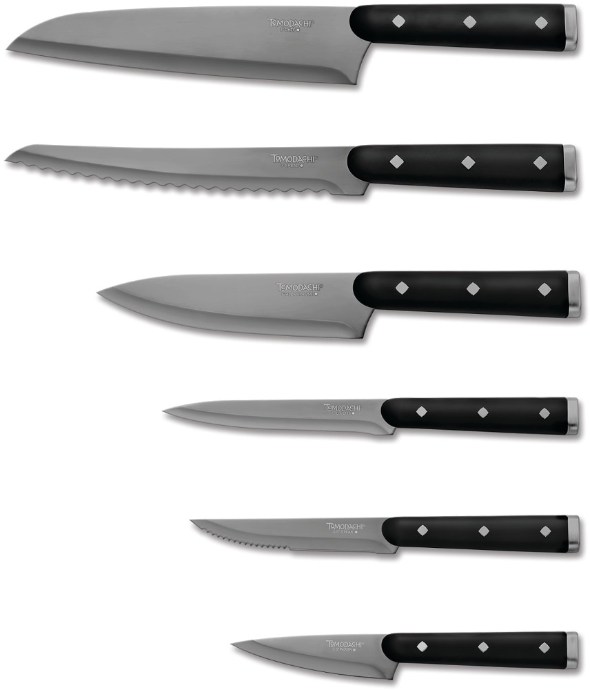 slide 1 of 1, Hampton Forge Tomodachi Knife Set - Black/Gray, 10 ct
