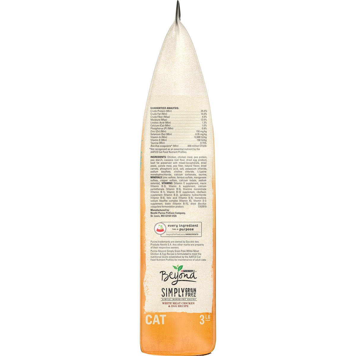 slide 14 of 15, Beyond Purina Beyond Grain Free White Meat Chicken and Egg Recipe Natural Cat Food High Protein Cat Food Dry Formula - 3 lb. Bag, 48 oz