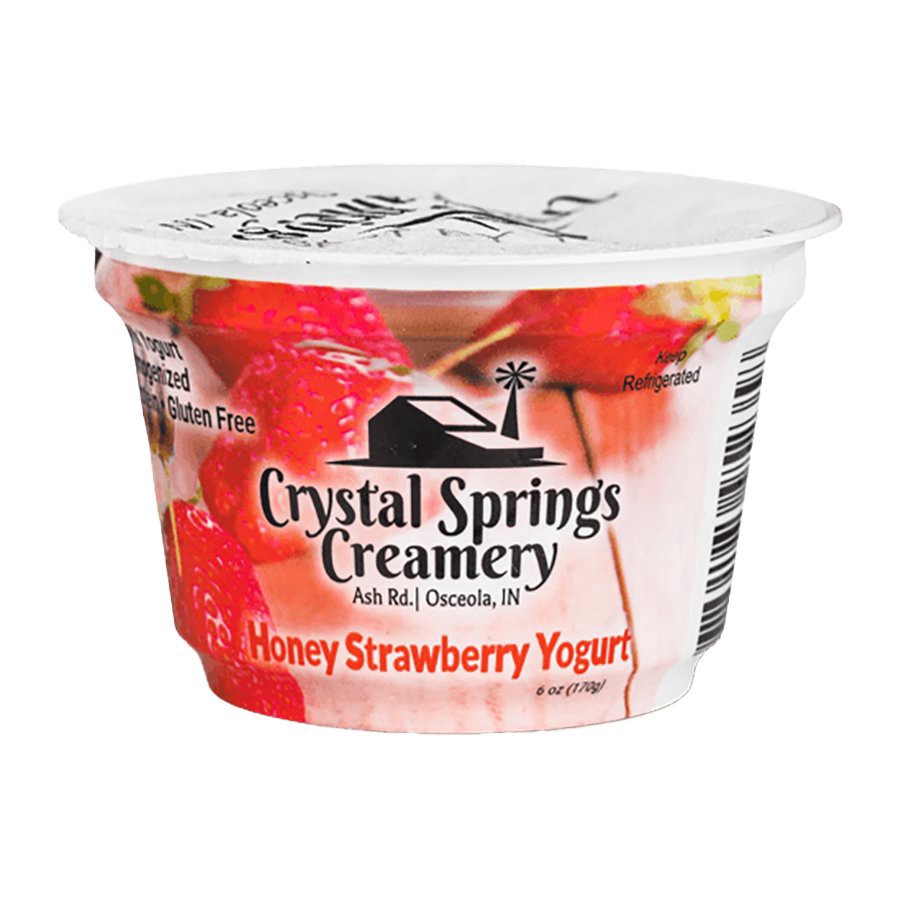 slide 1 of 1, Crystal Springs Creamery Honey Strwbry Yogurt, 6 oz