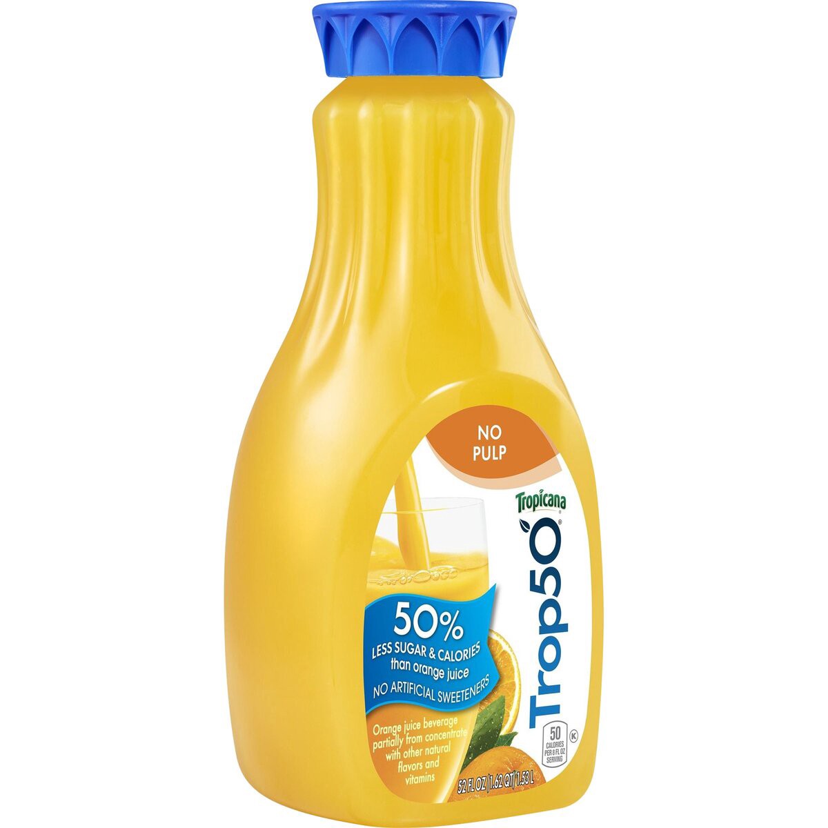 slide 1 of 4, Tropicana Trop50 Juice Beverage Orange No Pulp - 52 oz, 52 oz